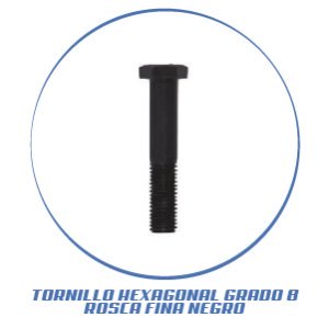TORNILLO HEXAGONAL GRADO 8 ROSCA FINA NEGRO