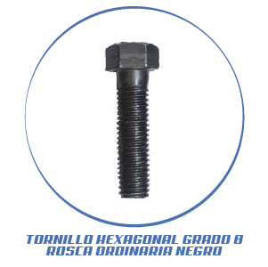 TORNILLO HEXAGONAL GRADO 8 ROSCA ORDINARIA NEGRO