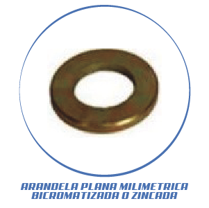 ARANDELA PLANA MILIMETRICA BICROMATIZADA O ZINCADA