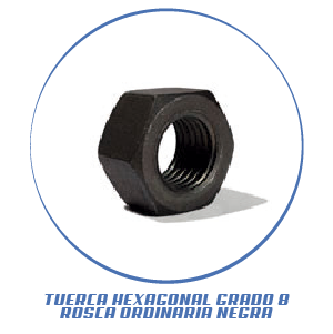 TUERCA HEXAGONAL GRADO 8 ROSCA ORDINARIA NEGRO