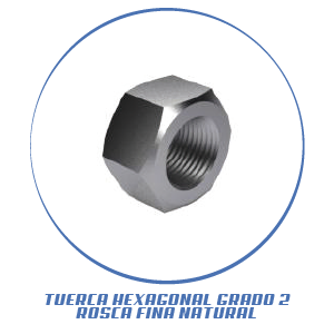 TUERCA HEXAGONAL GRADO 2 ROSCA FINA NEGRA (NATURAL)
