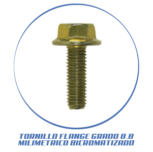 TORNILLO FLANGE GRADO 8.8 MILIMETRICO BICROMATIZADO