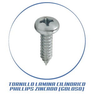 TORNILLO LAMINA CILINDRICO PHILLIPS ZINCADO (GOLOSO)
