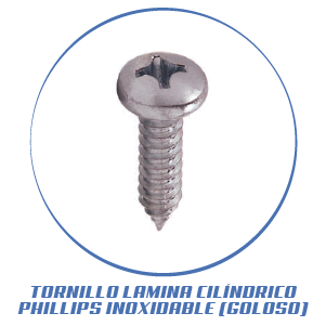 TORNILLO LAMINA CILINDRICO PHILLIPS INOXIDABLE (GOLOSO)