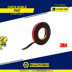 CINTA DOBLE FAZ 12MM X 5MT
