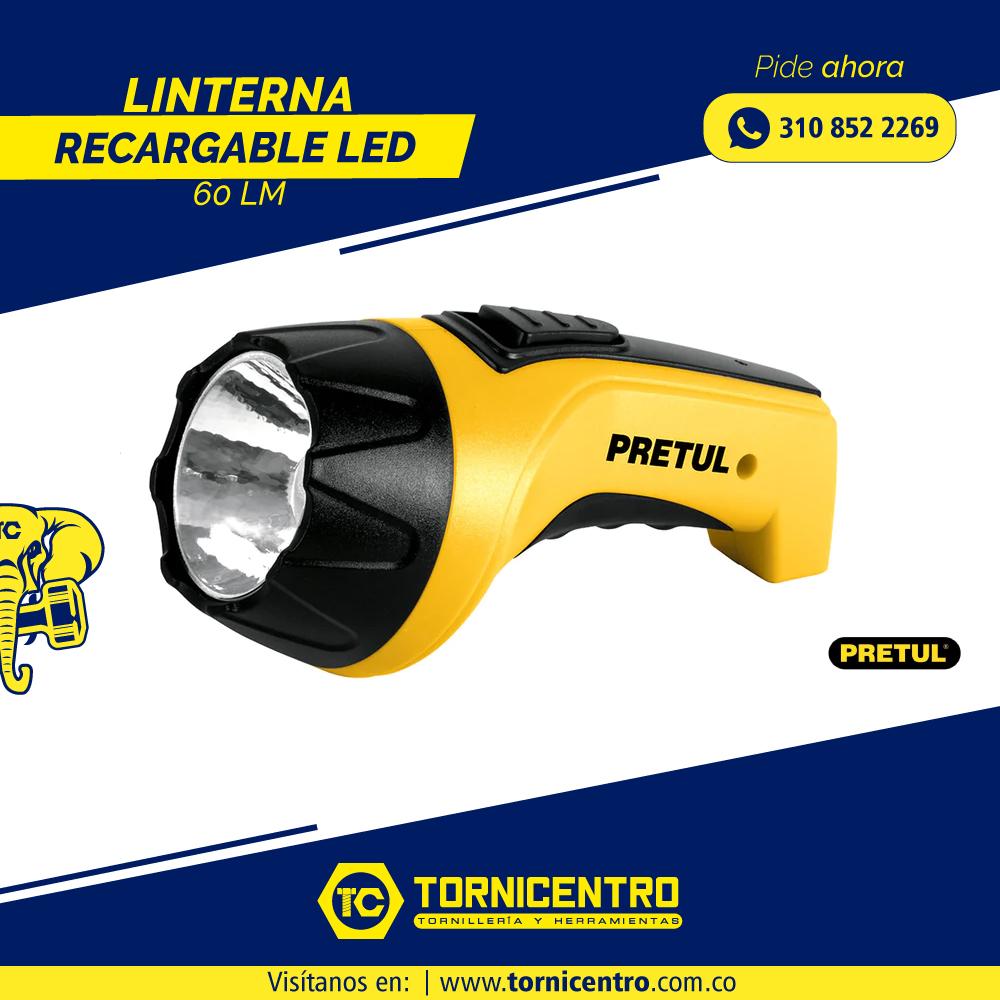 LINTERNA RECARGABLE LED 60LM