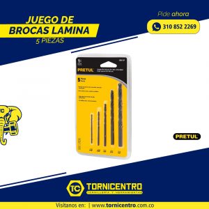 JUEGO BROCAS LAMINA 5 PIEZAS