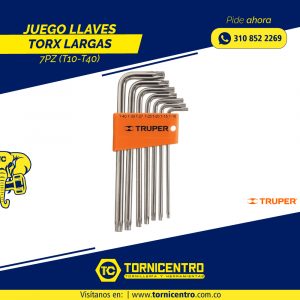 JUEGO LLAVES TORX LARGAS 7PZ (T10-T40)