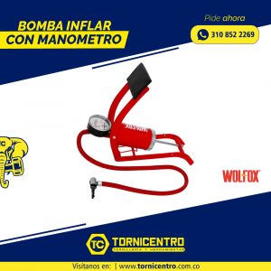BOMBA INFLAR CON MANOMETRO