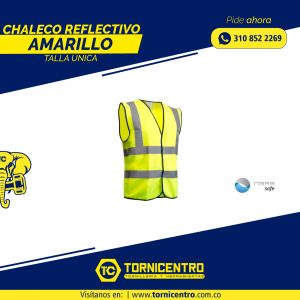 CHALECO REFLECTIVO AMARILLO TALLA UNICA