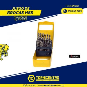 JUEGO BROCA HSS PULGADAS 29 PIEZAS