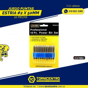JUEGO PUNTAS ESTRIA #2 X 50MM X 10 PIEZAS
