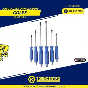 JUEGO DESTORNILLADOR GOLPE X 6 PIEZAS