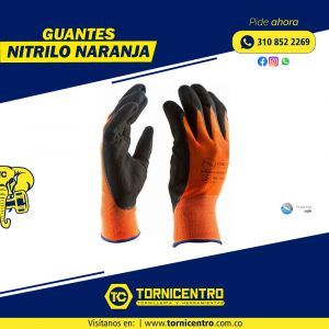 GUANTE NITRILO NARANJA