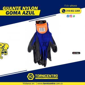 GUANTE NYLON GOMA AZUL