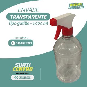 ENVASE TRANSPARENTE TAPA GATILLO 1.000ml