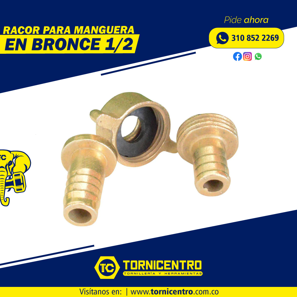 RACOR PARA MANGUERA EN BRONCE
