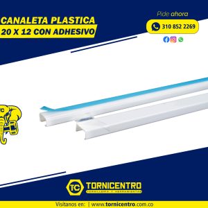 CANALETA PLASTICA CON ADHESIVO