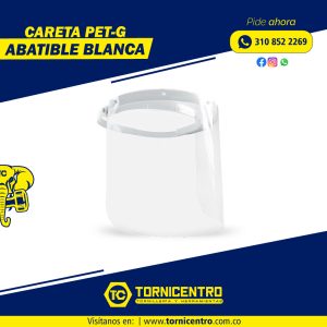 CARETA PET-G ABATIBLE BLANCA
